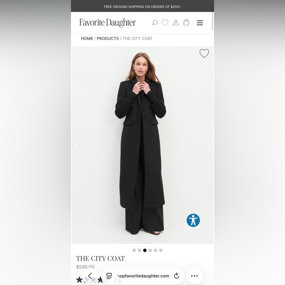 Favorite Daughter Sleek Black City Coat